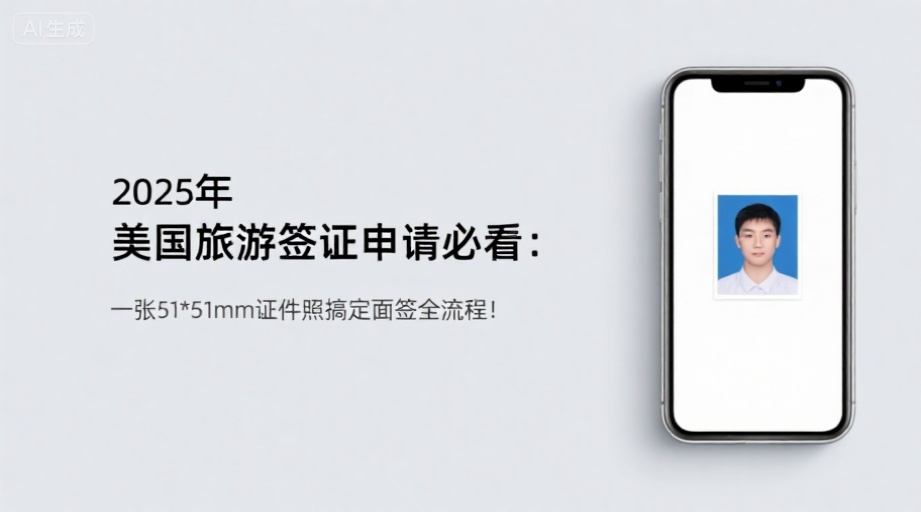 2026年美国旅游签证申请必看：一张51*51mm证件照搞定面签全流程！相关示意图1