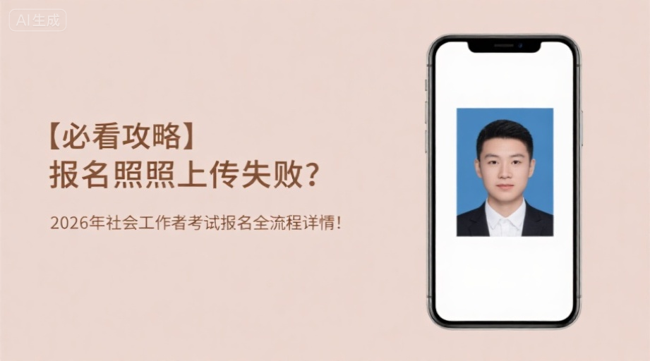 【必看攻略】报名照上传失败？2026年社会工作者考试报名全流程详解！相关示意图1