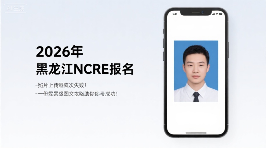 【2026年黑龙江NCRE报名】照片上传屡次失败？这份保姆级图文攻略助你一次成功！相关示意图1