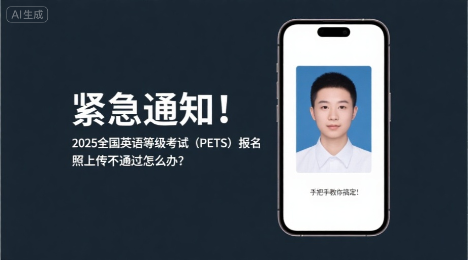 紧急通知！2026全国英语等级考试（PETS）报名照上传不通过怎么办？手把手教你搞定！相关示意图1
