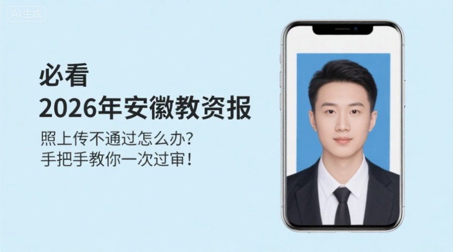 【必看】2026年安徽教资报名照上传不通过怎么办？手把手教你一次过审！相关示意图1
