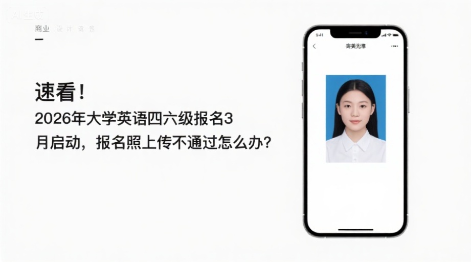 速看！2026年大学英语四六级报名3月启动，报名照上传不通过怎么办？相关示意图1
