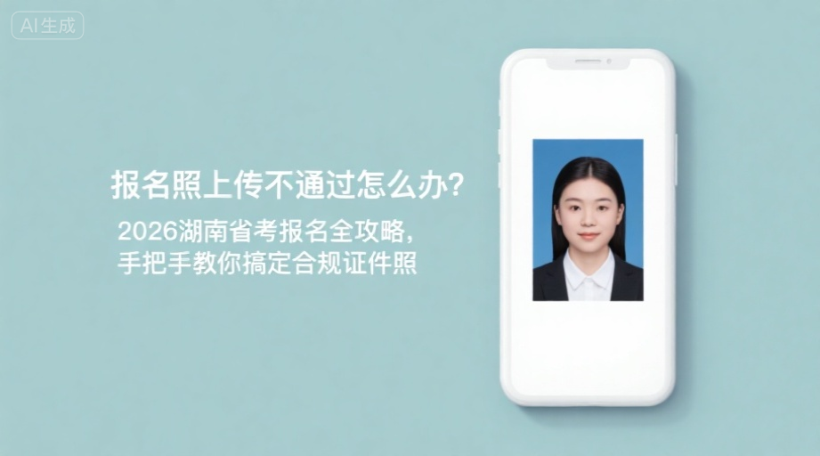 报名照上传不通过怎么办？2026湖南省考报名全攻略，手把手教你搞定合规证件照相关示意图1