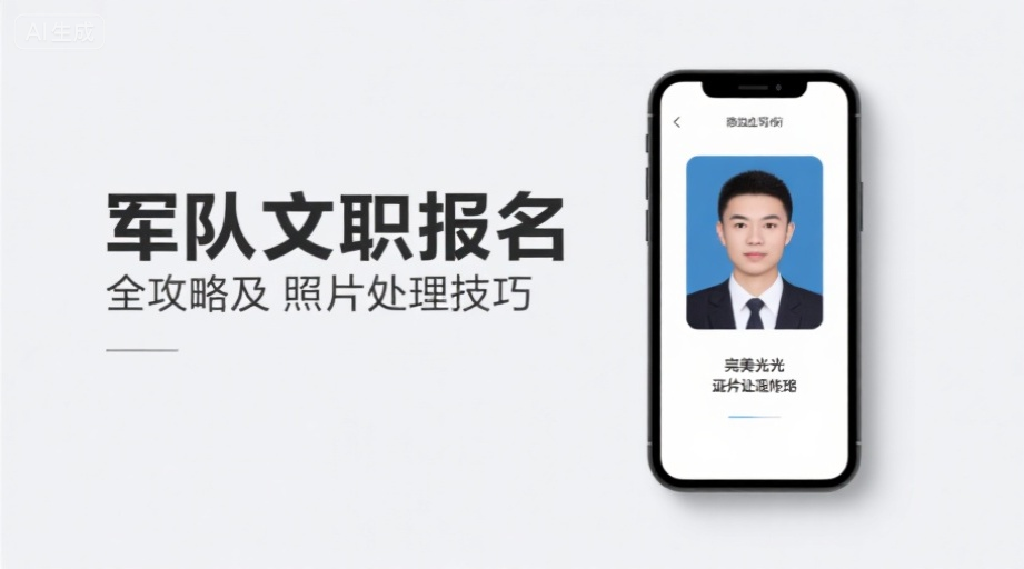 2026军队文职报名必看！照片审核不过？三步搞定军招证件照相关示意图1