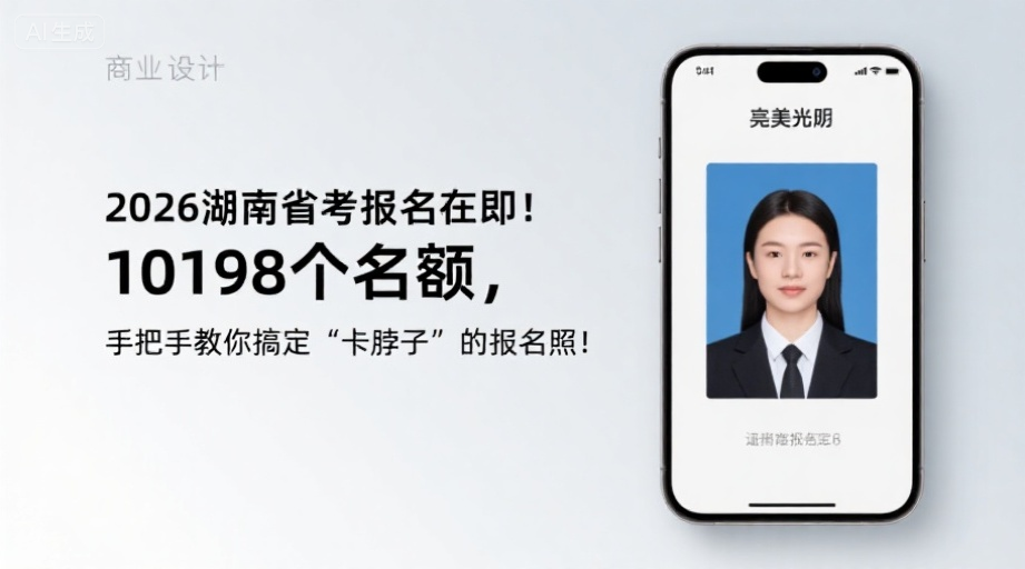 2026湖南省考报名在即！10198个名额，手把手教你搞定‘卡脖子’的报名照！相关示意图1