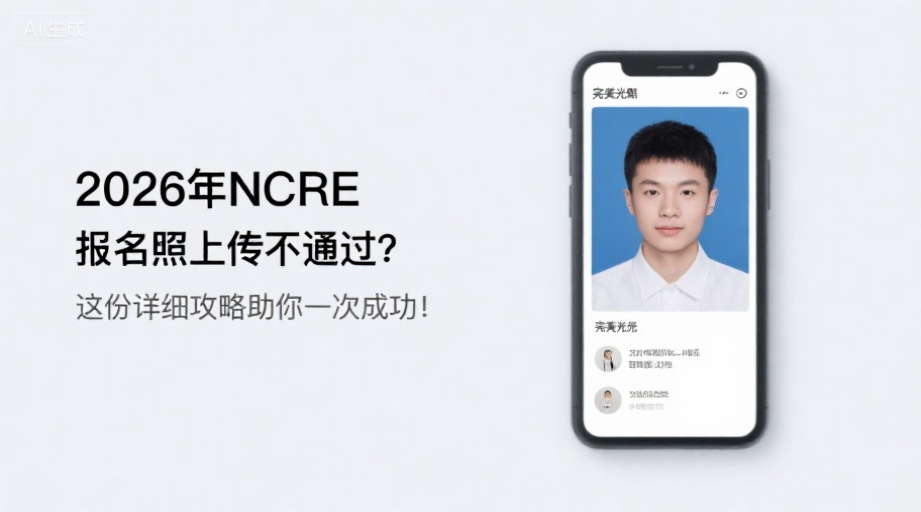 2026年NCRE报名照上传不通过？这份详细攻略助你一次成功！相关示意图1