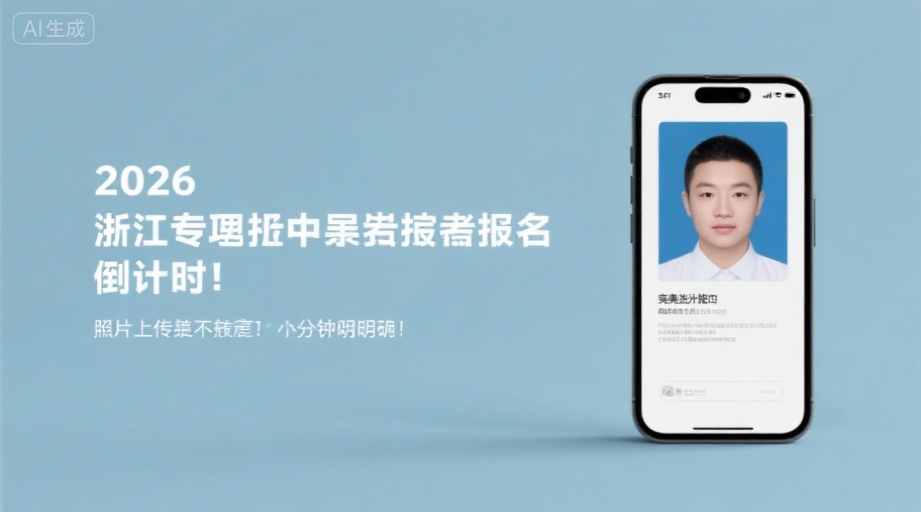 2026浙江专升本报名倒计时！照片上传不通过？这招帮你1分钟搞定相关示意图1