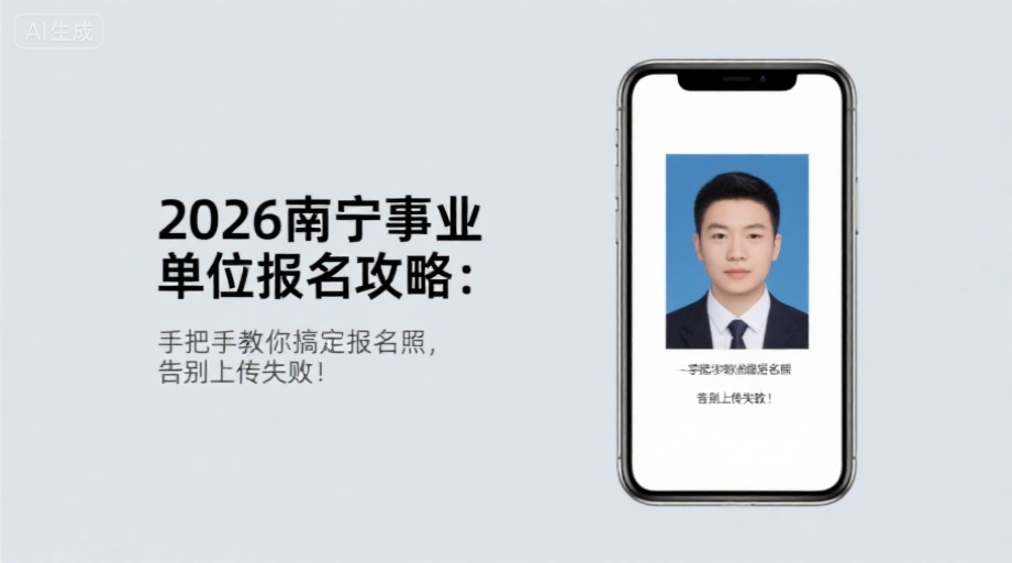 2026南宁事业单位报名攻略：手把手教你搞定报名照，告别上传失败！相关示意图1