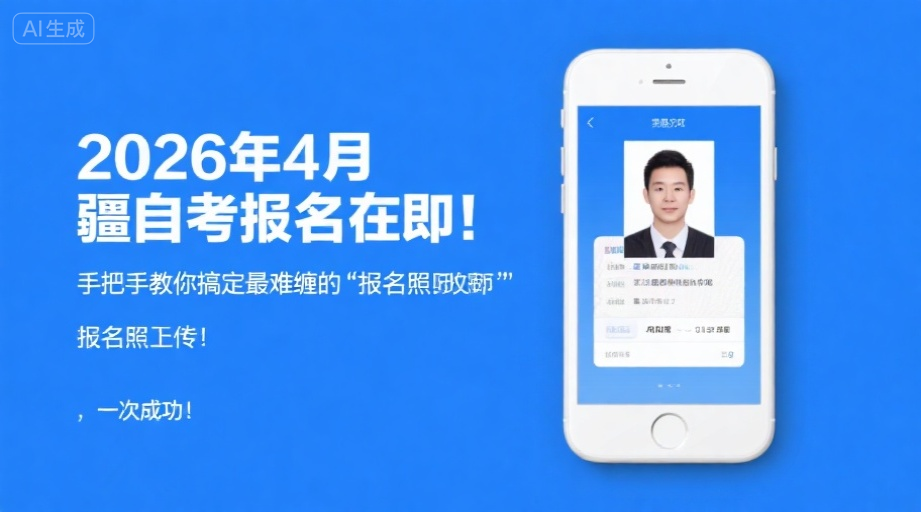 2026年4月新疆自考报名在即！手把手教你搞定最难缠的“报名照上传”，一次成功！相关示意图1