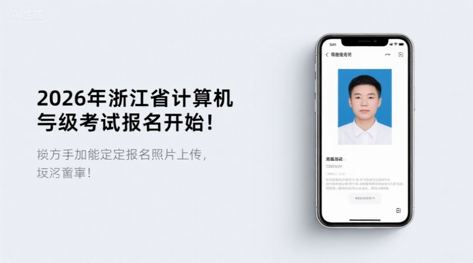 2026年浙江省计算机等级考试报名开始！手把手教你搞定报名照片上传，一次过审！相关示意图1