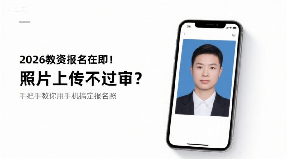 2026教资报名在即！照片上传不过审？手把手教你用手机搞定报名照相关示意图1