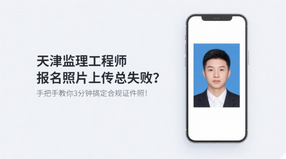 天津监理工程师报名照片上传总失败？手把手教你3分钟搞定合规证件照！相关示意图1