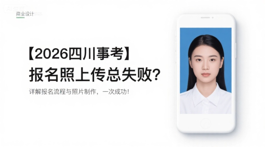 【2026四川事考】报名照上传总失败？详解报名流程与照片制作，一次成功！相关示意图1
