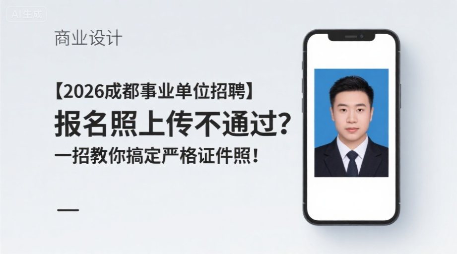 【2026成都事业单位招聘】报名照上传不通过？一招教你搞定严格证件照！相关示意图1