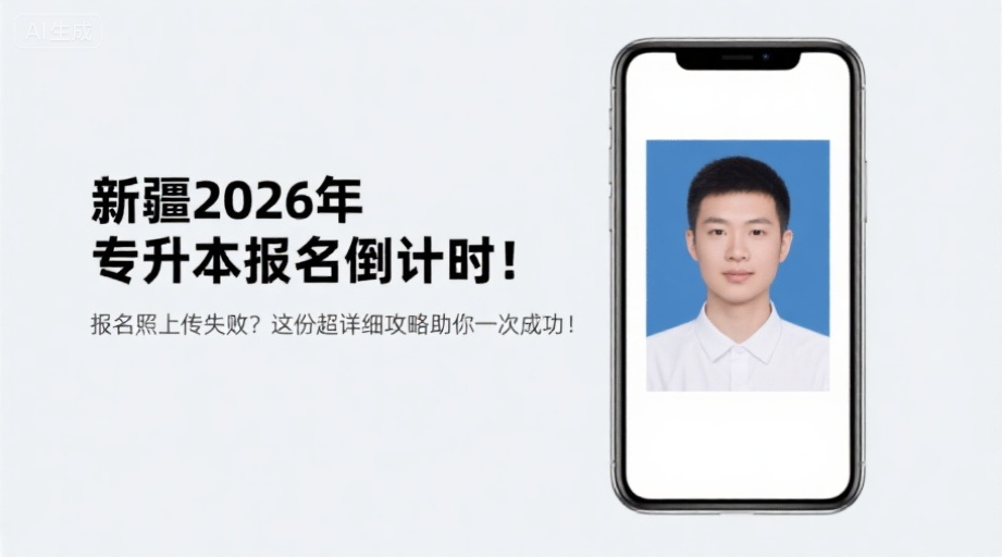 新疆2026年专升本报名倒计时！报名照上传失败？这份超详细攻略助你一次成功！相关示意图1
