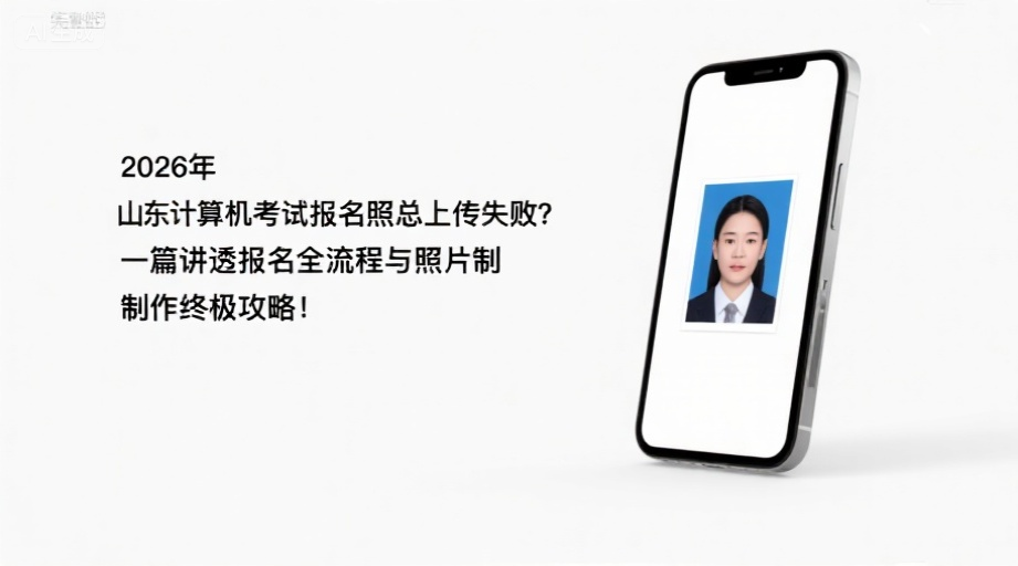 2026年山东计算机考试报名照总上传失败？一篇讲透报名全流程与照片制作终极攻略！相关示意图1