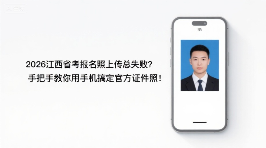 2026江西省考报名照上传总失败？手把手教你用手机搞定官方证件照！相关示意图1