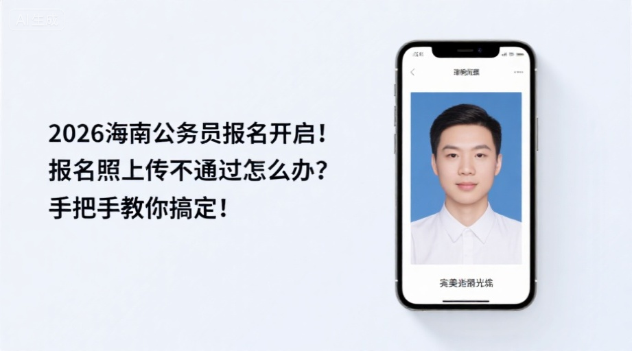 2026海南公务员报名开启！报名照上传不通过怎么办？手把手教你搞定！相关示意图1