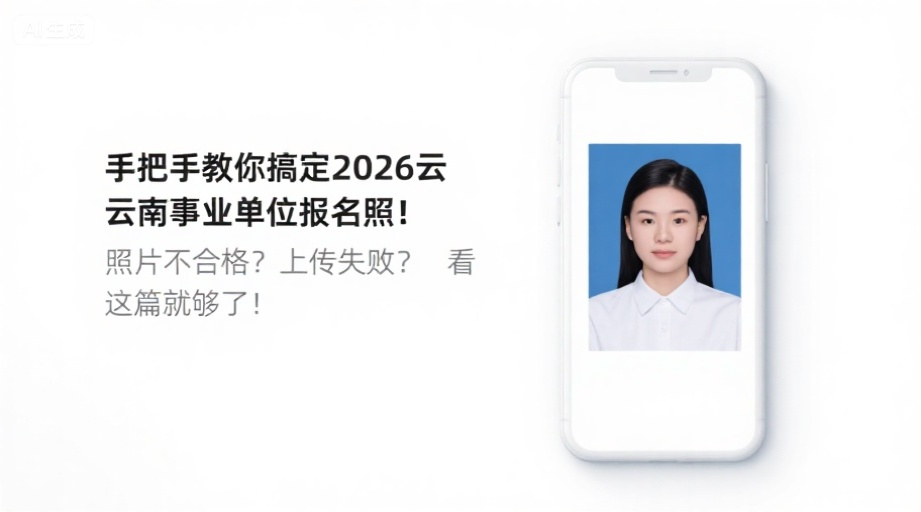 手把手教你搞定2026云南事业单位报名照！照片不合格？上传失败？看这篇就够了！相关示意图1