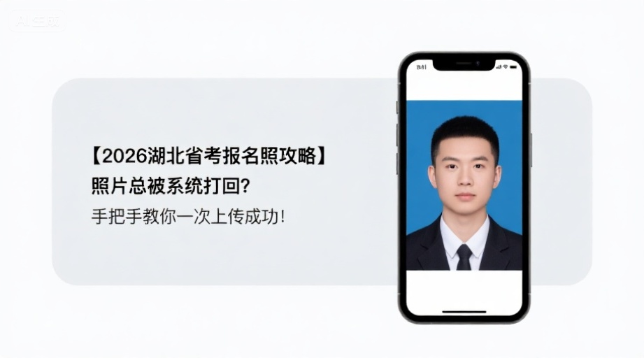 【2026湖北省考报名照攻略】照片总被系统打回？手把手教你一次上传成功！相关示意图1