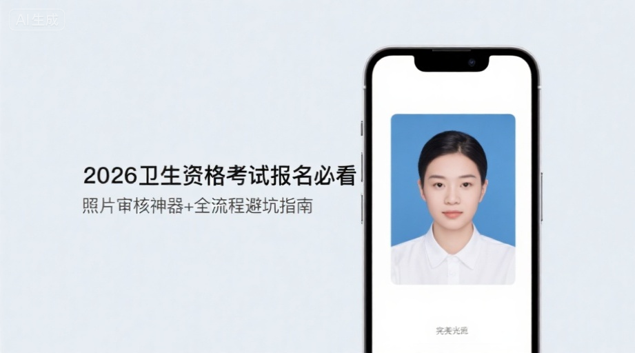 2026卫生资格考试报名必看：照片审核神器+全流程避坑指南相关示意图1