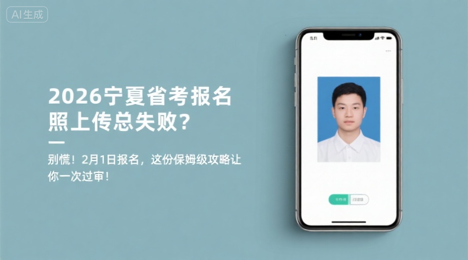 2026宁夏省考报名照上传总失败？别慌！2月1日报名，这份保姆级攻略让你一次过审！相关示意图1
