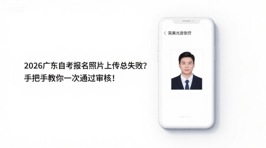 2026广东自考报名照片上传总失败？手把手教你一次通过审核！相关示意图1