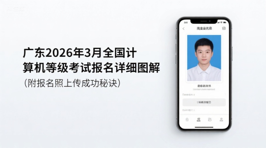 广东2026年3月全国计算机等级考试报名详细图解（附报名照上传成功秘诀）相关示意图1