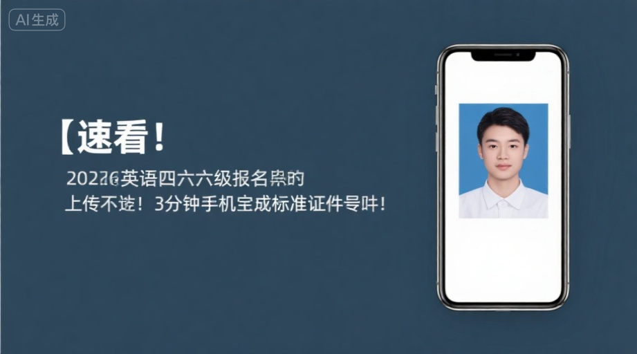 【速看】2026英语四六级报名照上传不通过？3分钟手机搞定标准证件照！相关示意图1
