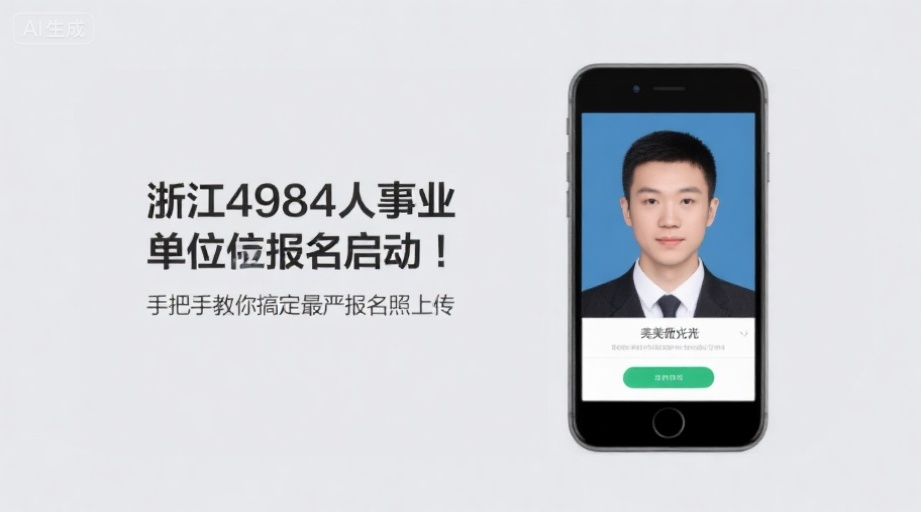 浙江4984人事业单位报名启动！手把手教你搞定最严报名照上传相关示意图1